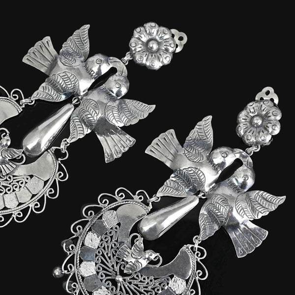 Vintage Federico Jimenez Sterling Silver Chandelier Earrings