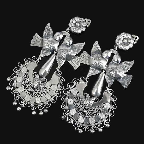 Vintage Federico Jimenez Sterling Silver Chandelier Earrings