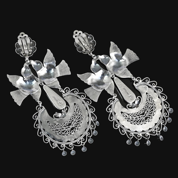 Vintage Federico Jimenez Sterling Silver Chandelier Earrings