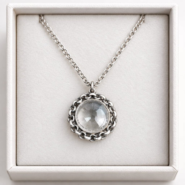 1930s Art Deco Pools of Light Rock Crystal Necklace