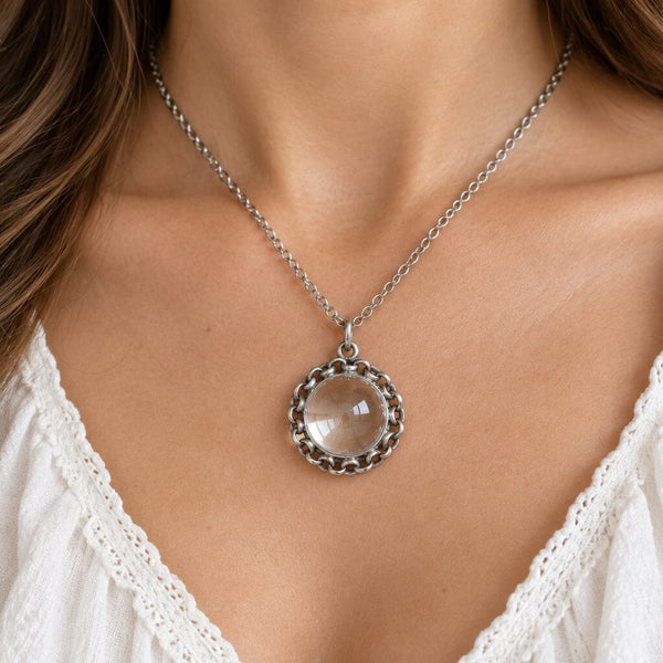 1930s Art Deco Pools of Light Rock Crystal Necklace