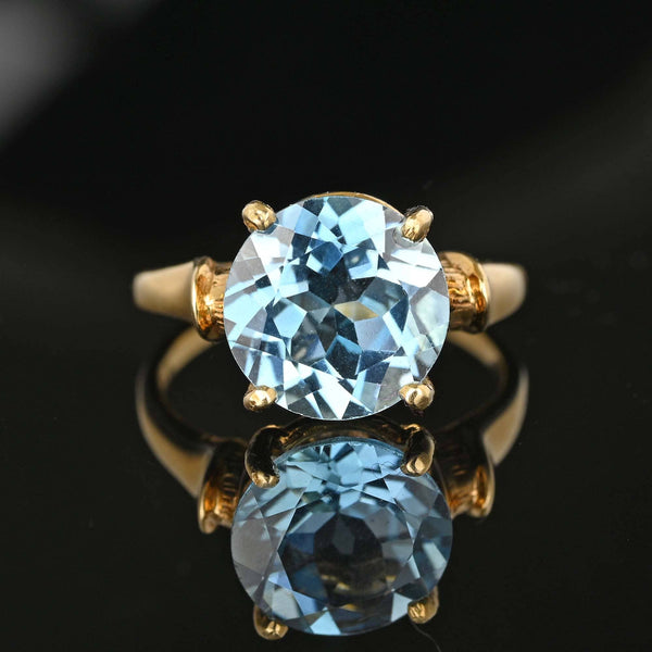 Fine Vintage 4.5 Carat Swiss Blue Topaz Ring in Gold - Boylerpf