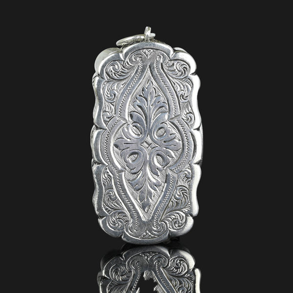 Antique Victorian Silver Vinaigrette Locket Pendant C. 1876 - Boylerpf