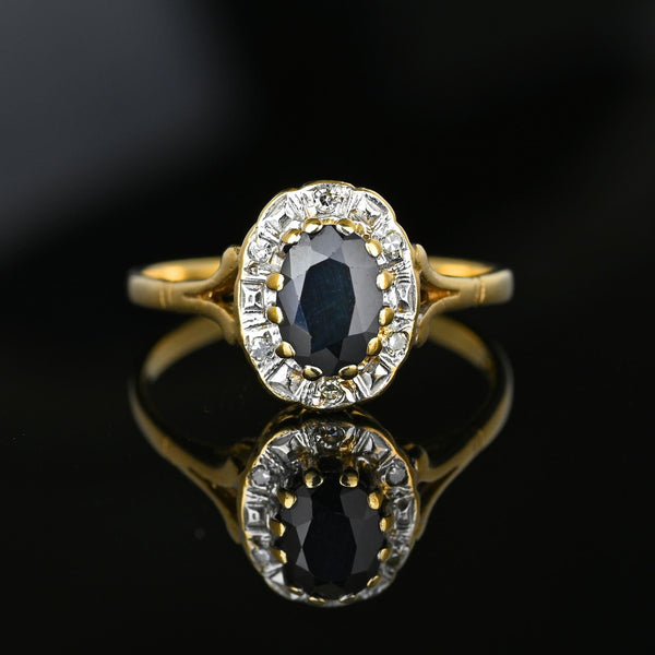 14K Black Gold Platinum Sapphire Celtic Engagement Ring - Giliarto