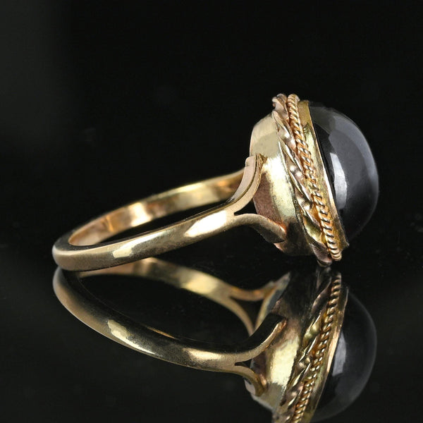 Vintage Retro 1940s Gold Garnet Cabochon Ring - Boylerpf