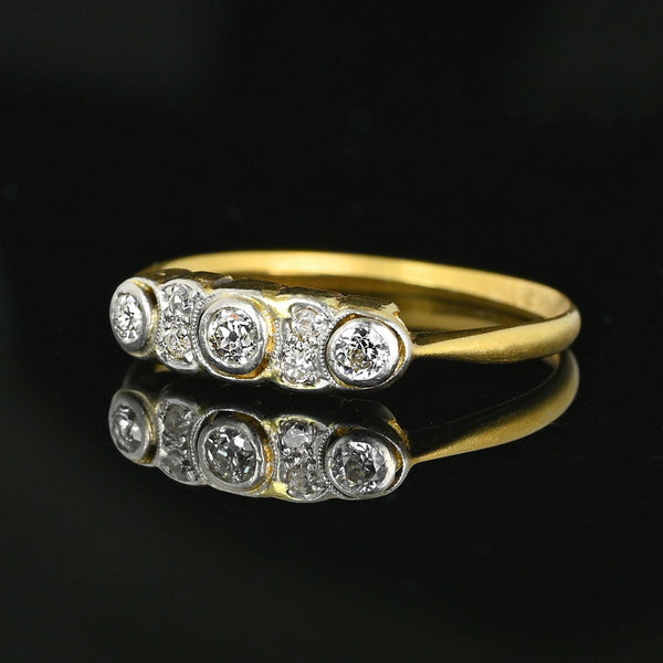 Antique European Cut Diamond Ring Band in 18K Gold - Boylerpf