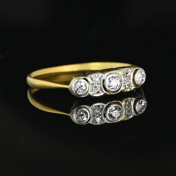 Antique European Cut Diamond Ring Band in 18K Gold - Boylerpf