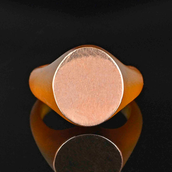 Antique Victorian Tortoiseshell Pique 9K Gold Signet Ring - Boylerpf