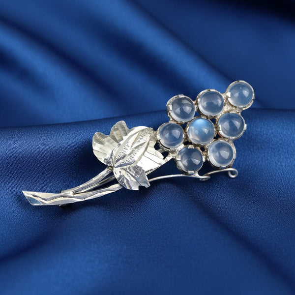 Antique Edwardian Moonstone Brooch in Sterling Silver