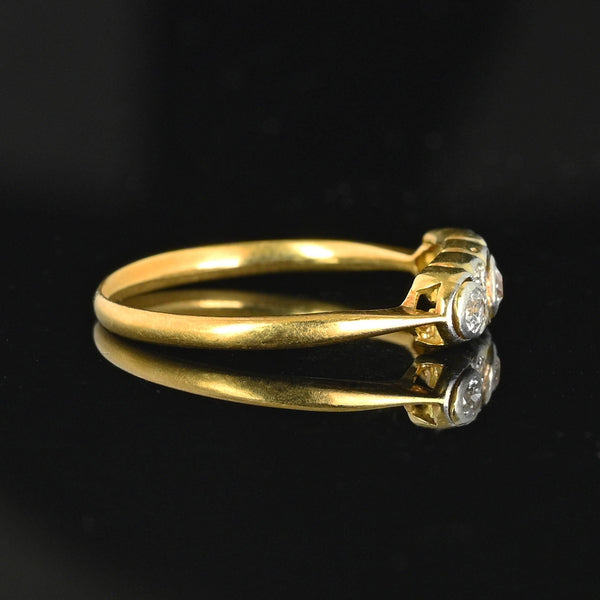 Antique European Cut Diamond Ring Band in 18K Gold - Boylerpf