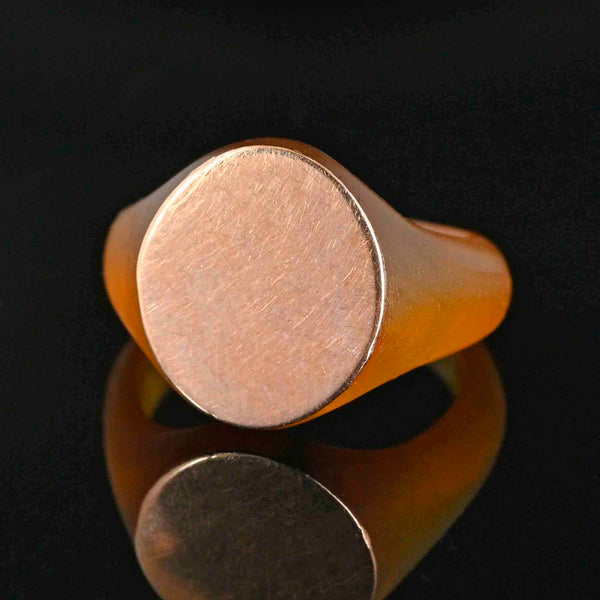 Antique Victorian Tortoiseshell Pique 9K Gold Signet Ring - Boylerpf