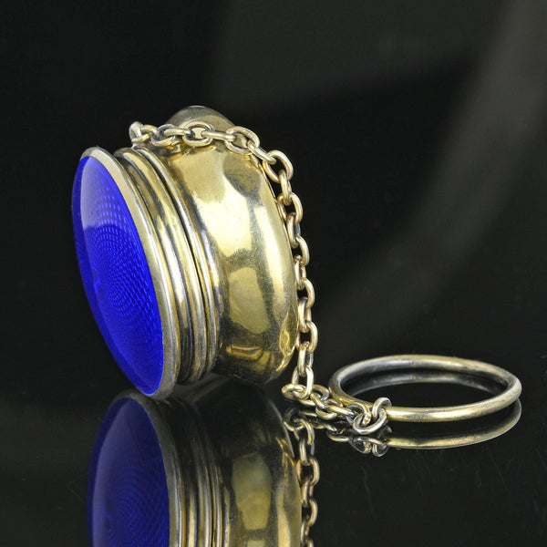 Antique Edwardian Enamel Pill Snuff Box Finger Ring Pendant - Boylerpf