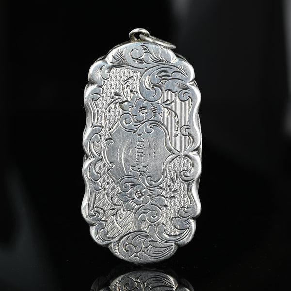Antique C.1850 Victorian Silver Vinaigrette Pendant - Boylerpf