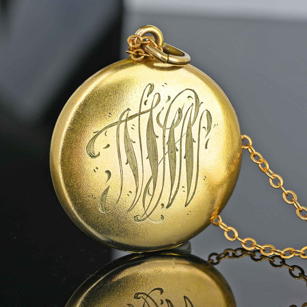Maiden & Paste Jeweled Gold Art Nouveau Locket - Boylerpf