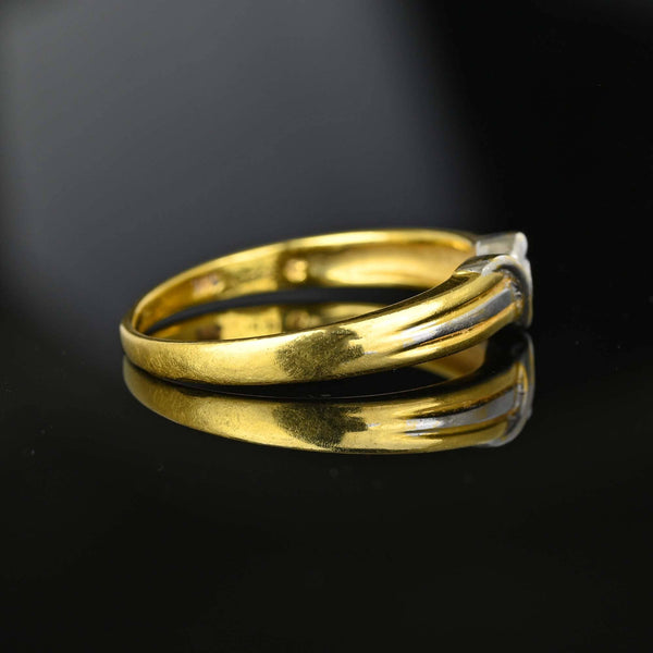 Vintage 18K Gold Diamond Solitaire Ring Band - Boylerpf