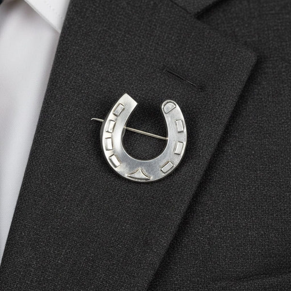 Antique Victorian Horseshoe Brooch Sterling Silver 1886