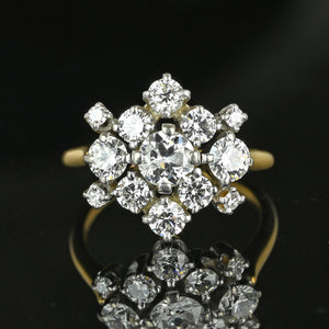 Exquisite Jabel 18K Gold 1.4 Carat Diamond Cluster Ring - Boylerpf