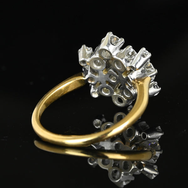 Exquisite Retro 18K Gold Diamond Cluster Ring - Boylerpf