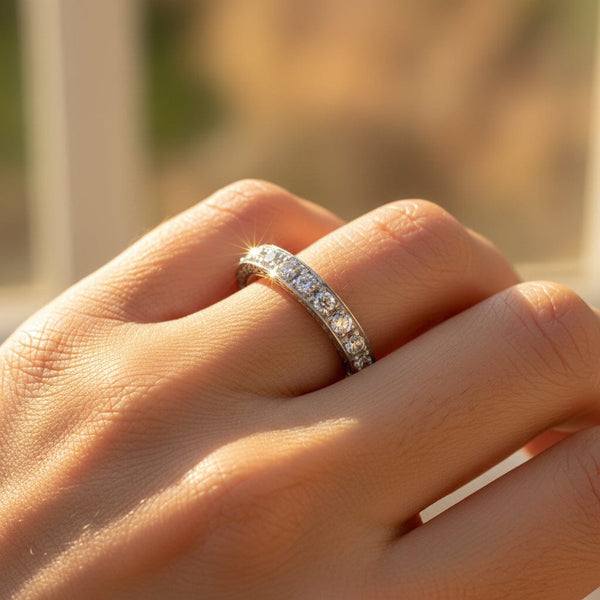 Art Deco Platinum 1 CTW Diamond Eternity Ring Band - Boylerpf