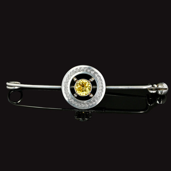 Rare William Robb of Ballater Citrine Scottish Kilt Pin Brooch - Boylerpf