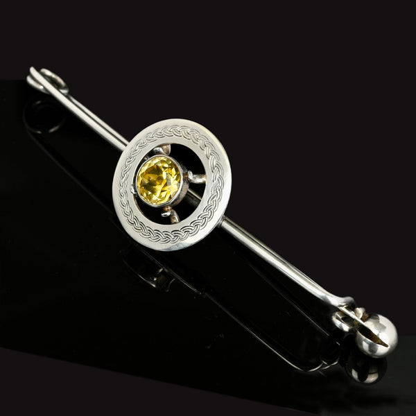 Rare William Robb of Ballater Citrine Scottish Kilt Pin Brooch - Boylerpf