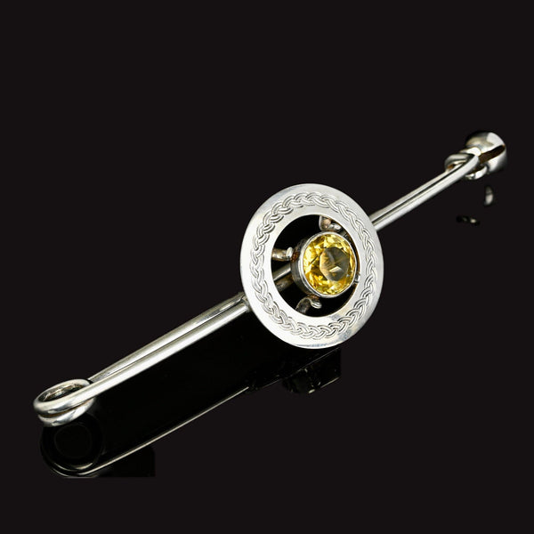 Rare William Robb of Ballater Citrine Scottish Kilt Pin Brooch - Boylerpf
