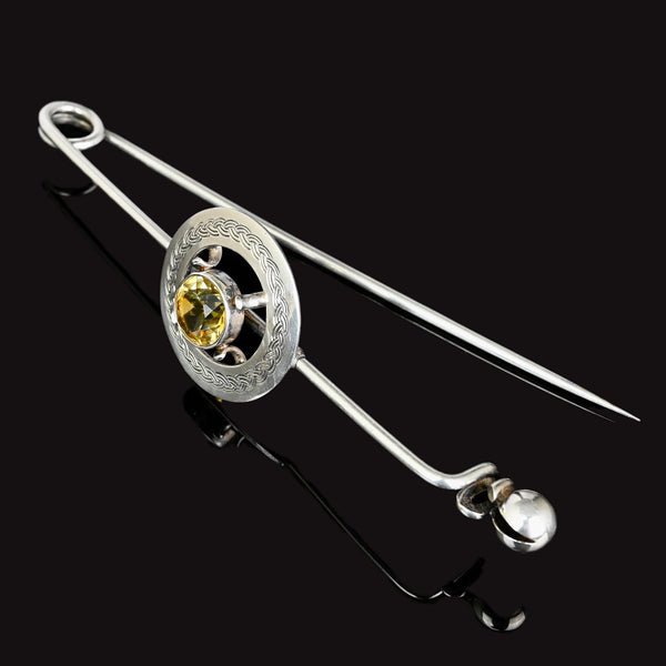 Rare William Robb of Ballater Citrine Scottish Kilt Pin Brooch - Boylerpf