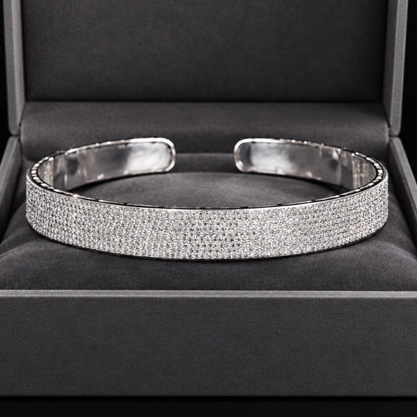 Vintage Sterling Silver 3 Carat Diamond Choker