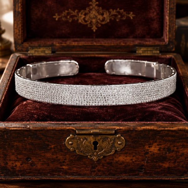 Vintage Sterling Silver 3 Carat Diamond Choker