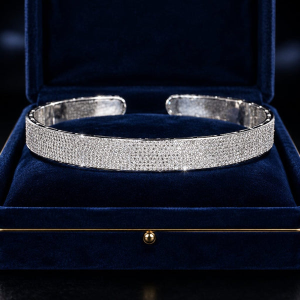 Vintage Sterling Silver 3 Carat Diamond Choker