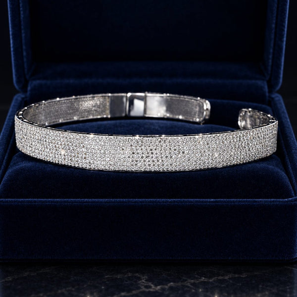 Vintage Sterling Silver 3 Carat Diamond Choker