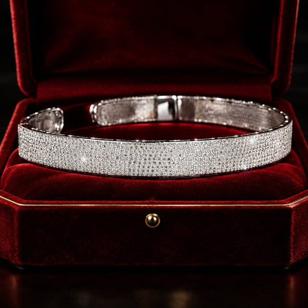 Vintage Sterling Silver 3 Carat Diamond Choker