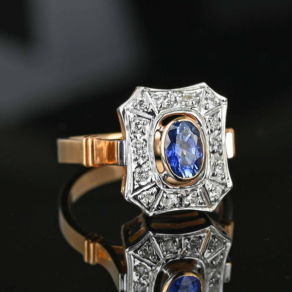 14K Gold Two Row Natural Sapphire Ring – Boylerpf