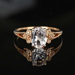 Vintage Diamond Pink Morganite Ring in Rose Gold - Boylerpf