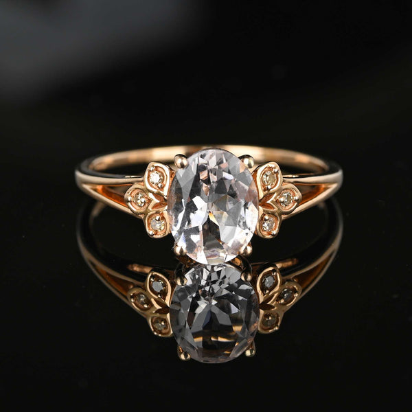 Antique Morganite engagement ring rose gold women | Vintage round cut –  henryrocky.