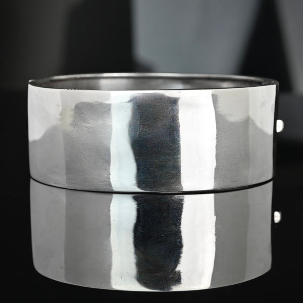 Antique Victorian Sterling Silver Buckle Bangle Bracelet