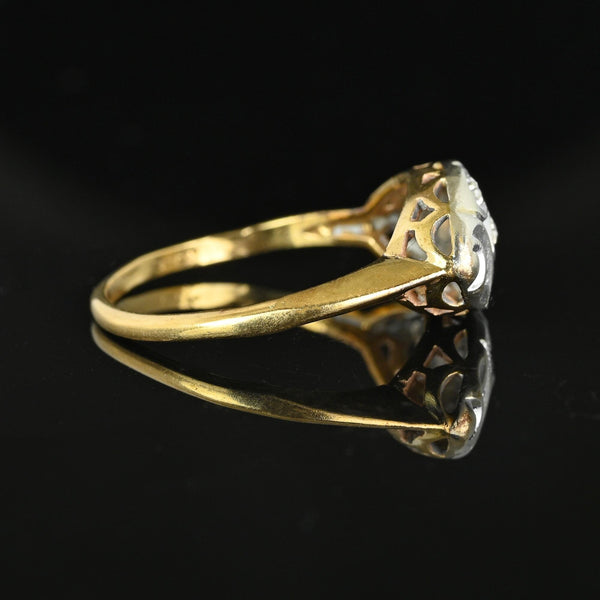 Art Deco 14K Gold Three Stone Trilogy Diamond Ring - Boylerpf