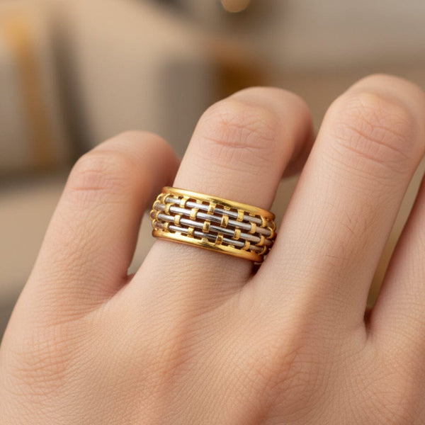 Vintage Cartier Or et Acier 18K Gold Steel Band Ring