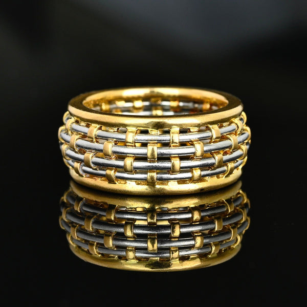 Vintage Cartier Or et Acier 18K Gold Steel Band Ring