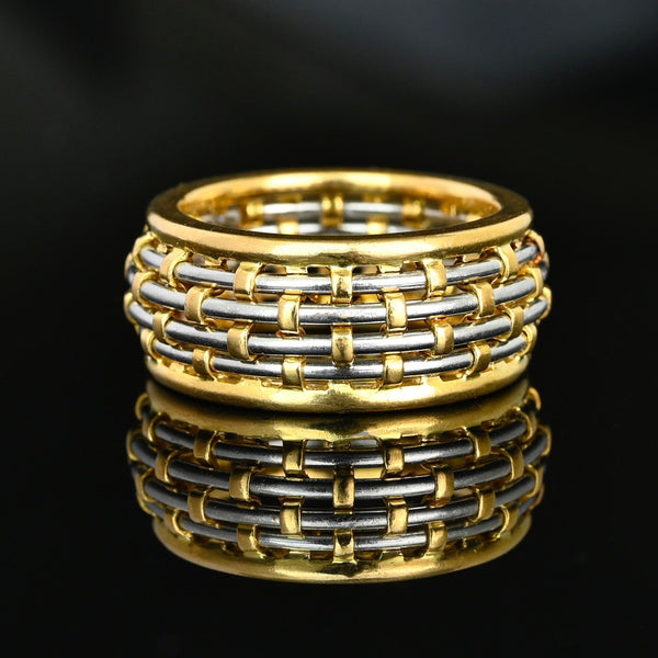 Vintage Cartier Or et Acier 18K Gold Steel Band Ring