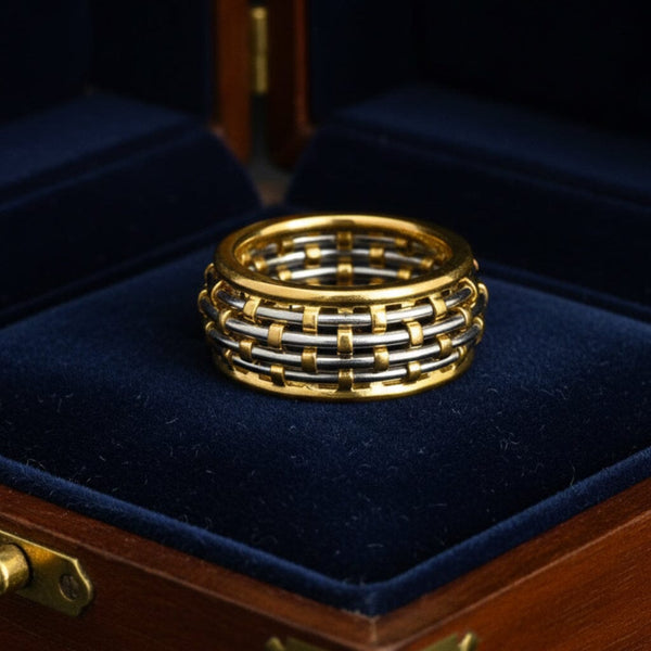 Vintage Cartier Or et Acier 18K Gold Steel Band Ring