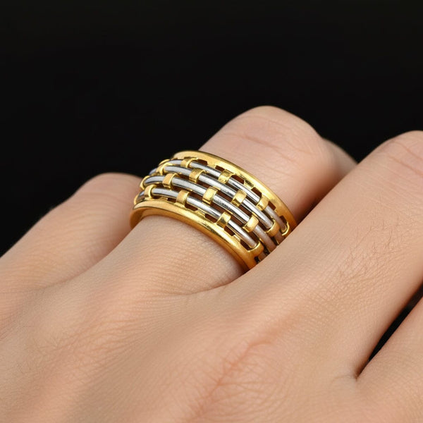 Vintage Cartier Or et Acier 18K Gold Steel Band Ring