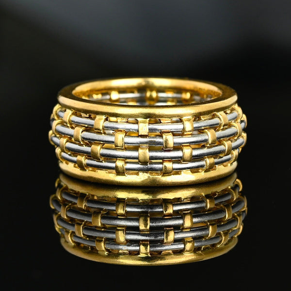 Vintage Cartier Or et Acier 18K Gold Steel Band Ring