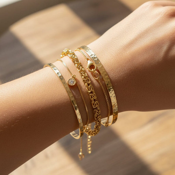Vintage Italian Byzantine Bracelet 9K Solid Gold Chain - Boylerpf