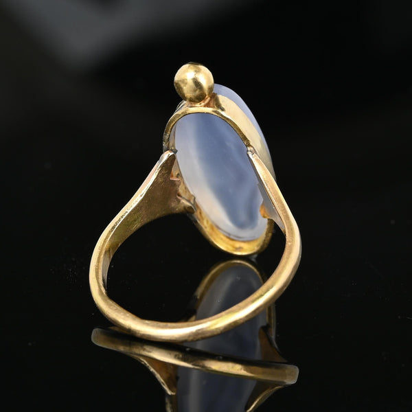Vintage Gold Large 7 CTW Cabochon Moonstone Ring - Boylerpf
