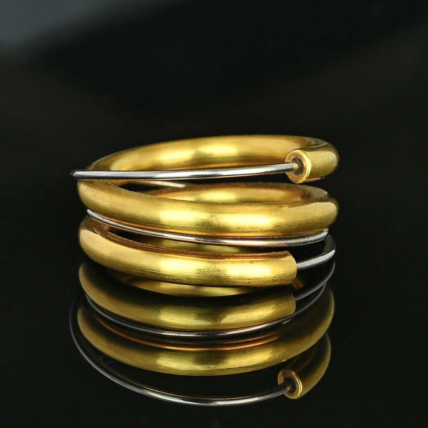 Vintage 18K Yellow and White Gold Spiral Ring Band