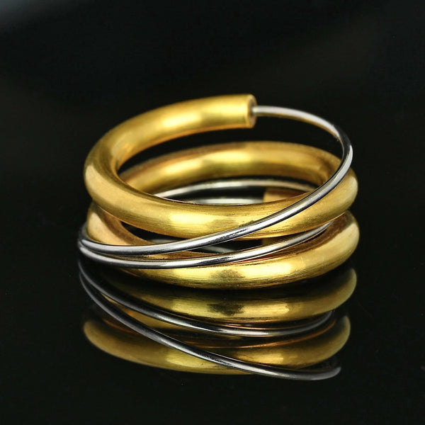 Vintage 18K Yellow and White Gold Spiral Ring Band