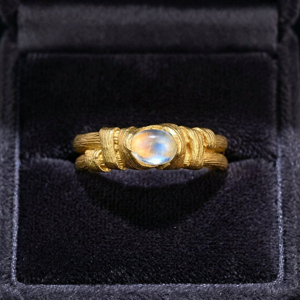 Vintage 14K Gold Blue Moonstone Ring by Charles Supplee - Boylerpf