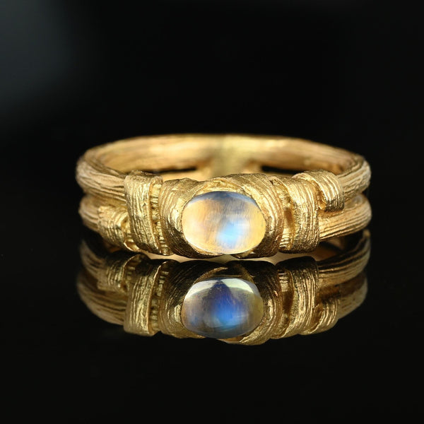 Vintage 14K Gold Blue Moonstone Ring by Charles Supplee - Boylerpf