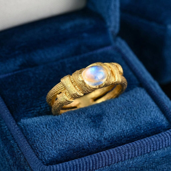 Vintage 14K Gold Blue Moonstone Ring by Charles Supplee - Boylerpf